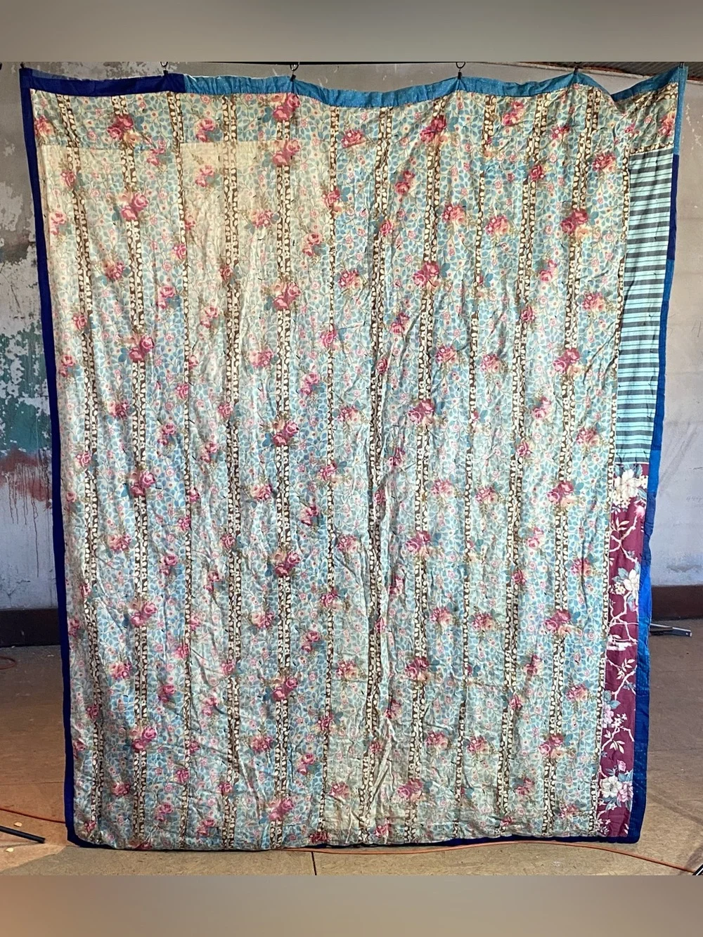 Vintage Patchwork Tie Cutter Quilt 70” x 90”